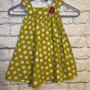 Cherokee 24 M baby girl sleeveless green and white polka dot dress